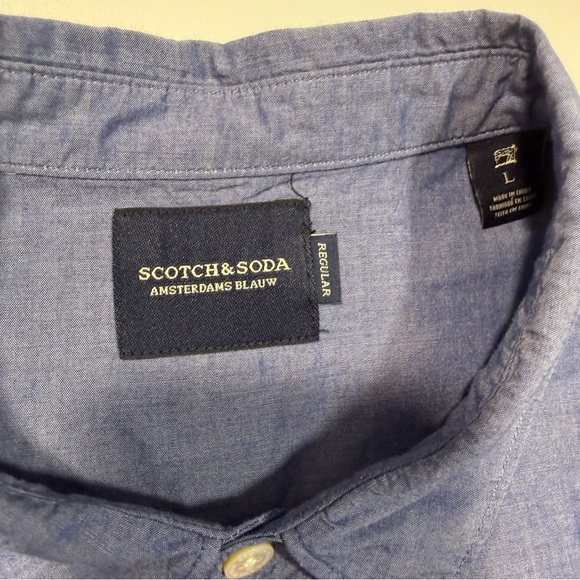 Scotch & Soda‎ Men's Casual Indigo Long Sleeve Button-Down Shirt Size Large - Picture 2 of 9